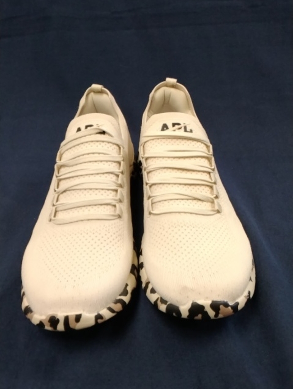 APL Cream Knit Slip-On Sneakers with Leopard-Print Outsole 9